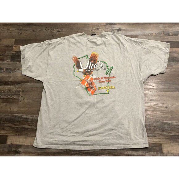 Harley Davidson Motorcycles 2001 Mens 3XL Gray Double Sided Tee Shirt - Picture 2 of 6